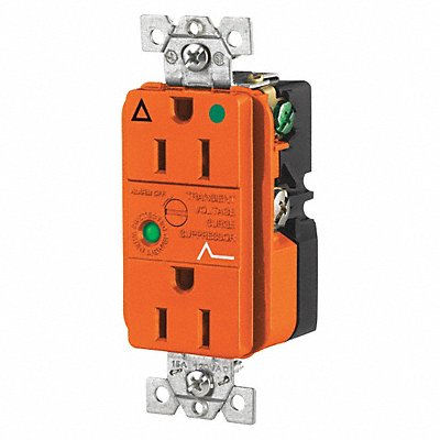 Receptacle Orange 15A 3 Wires 2 Poles