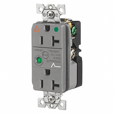 Receptacle Gray 20A 3 Wires 2 Poles