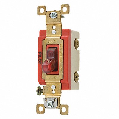 Pilot Light Wall Switch Red 3-Way Type