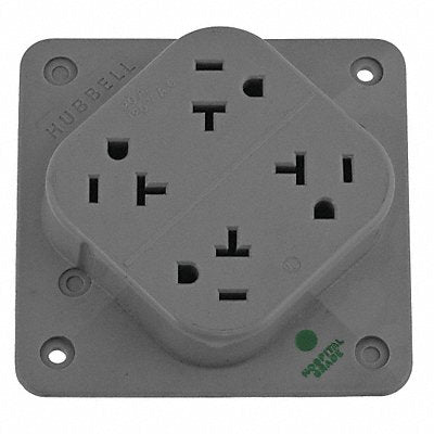 Receptacle Gray 20 A 2P3W Back 1PK