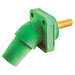 Angled Receptacle Green Threaded Stud