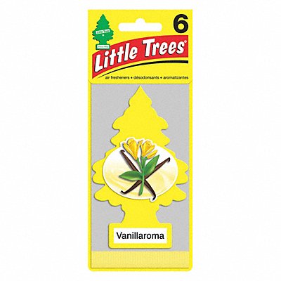 Air Freshener Card w/String Yellow PK6