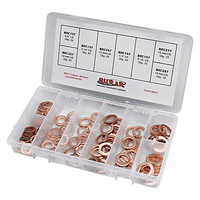 Brake Line Washer Assortment Kit Copper