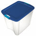 Storage Tote Clear/Blue Polypropylene