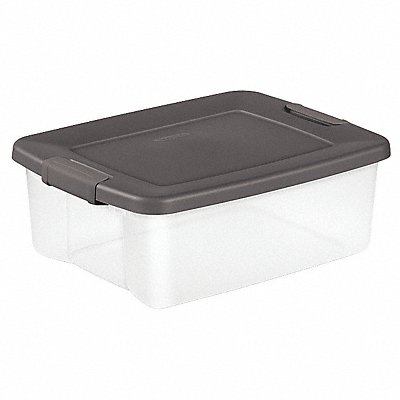 Storage Tote Clear/Gray Polypropylene