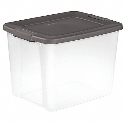 Storage Tote Clear/Gray Polypropylene