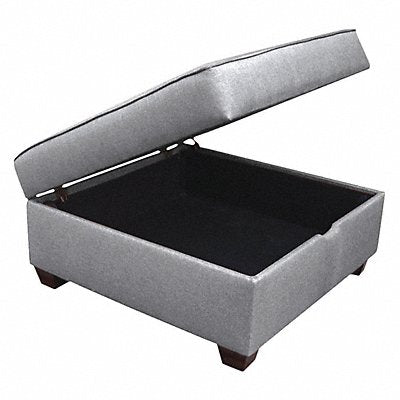 Storage Ottoman 36 W Gray Upholstery