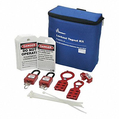 Lockout/Tagout Kit Blue Filled Tool Box