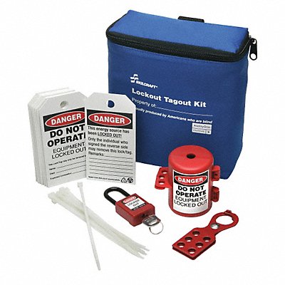 Lockout/Tagout Kit Blue Filled Tool Box