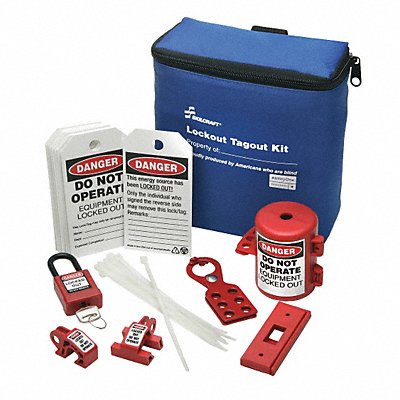 Lockout/Tagout Kit Blue Filled Tool Box