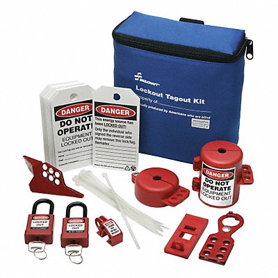 Lockout/Tagout Kit Blue Filled Tool Box