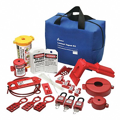 Lockout/Tagout Kit Blue Filled Tool Box