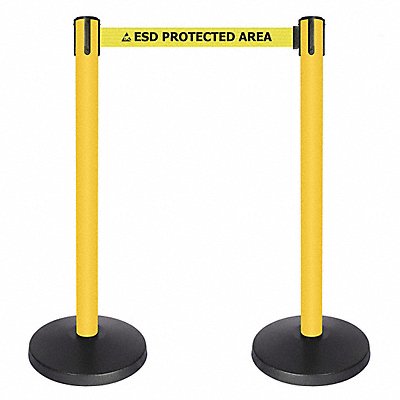 Barrier Post Yellow/Blk Text Belt PK2