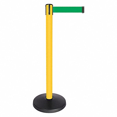 Barrier Post Green Belt Yellow Post