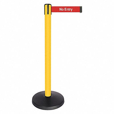 Barrier Post No Entry Belt Msg Yllw Post