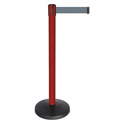 Barrier Post w/Belt Red Post Gray Belt