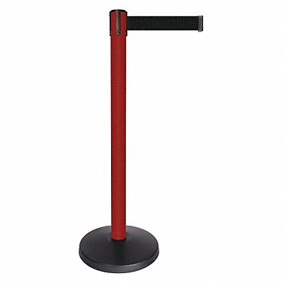 Barrier Post w/Belt Red Post Black Belt