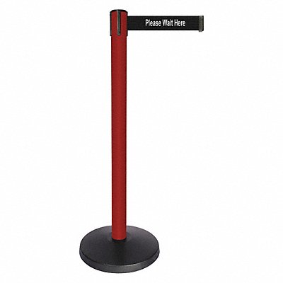 Barrier Post Please Wait Here Belt Msg