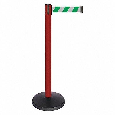 Barrier Post Red Grn/White Striped Belt