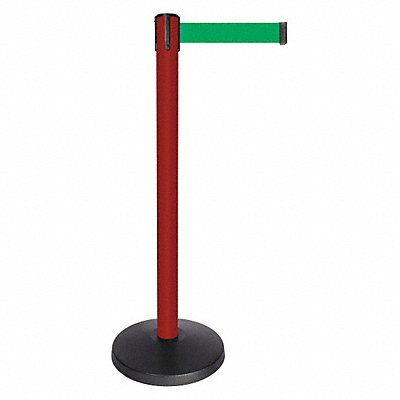 Barrier Post w/Belt Red Post Green Belt