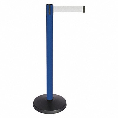 Barrier Post w/Belt Blue Post White Belt