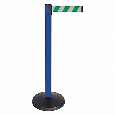 Barrier Post Blue Grn/White Striped Belt