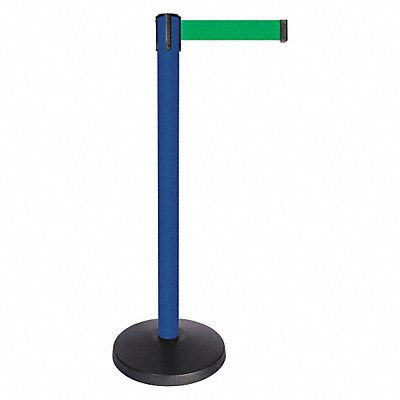 Barrier Post w/Belt Blue Post Green Belt