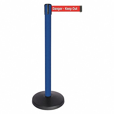 Barrier Post w/Belt Blue Post 40 Post H