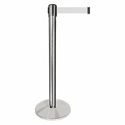 Barrier Post Silver Post White Belt