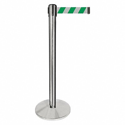 Barrier Post Silver Grn/Wht Striped Belt