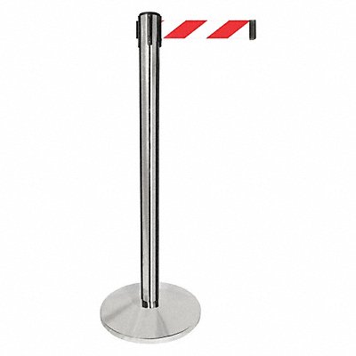 Barrier Post Silver Post Red/White Belt