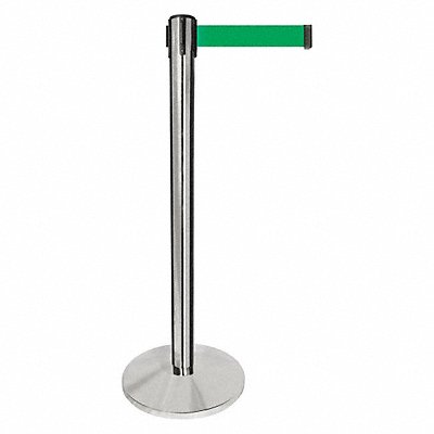 Barrier Post Silver Post Green Belt