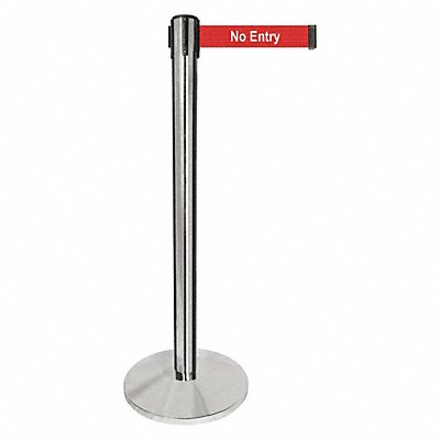 Barrier Post 2 Belt W No Entry Belt Msg