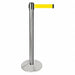 Barrier Post Silver Post Yellow Belt