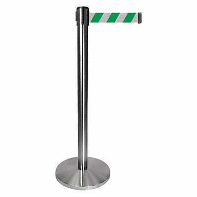 Barrier Post Gray Grn/White Striped Belt