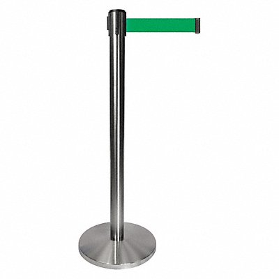 Barrier Post w/Belt Gray Post Green Belt