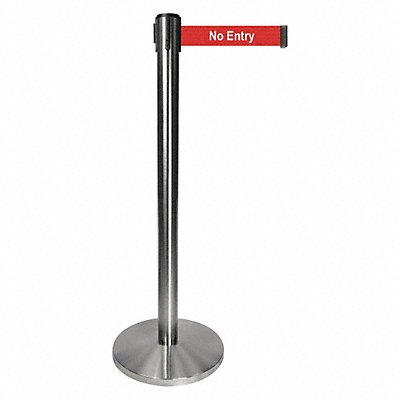 Barrier Post Gray Post No Entry Belt Msg