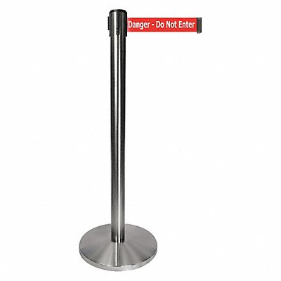 Barrier Post Satin Chrome Post Gray Post