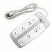 Surge Protector Outlet Strip 6 ft White