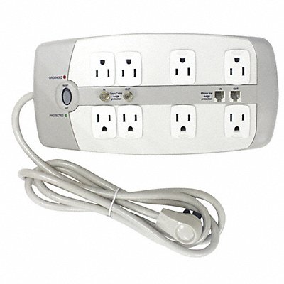 Surge Protector Outlet Strip 6 ft White