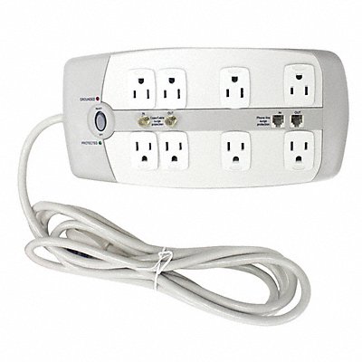 Surge Protector Outlet Strip White