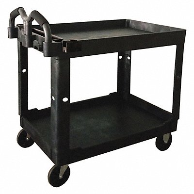 Utility Cart 500 lb Lipped Black PP