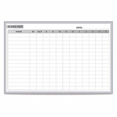 In/Out Board Dry-Erase Board 72-1/2 H