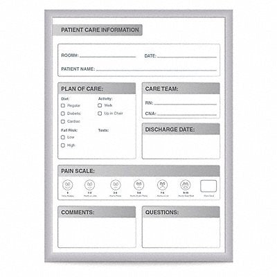 Patient Room DryErase Brd Steel 18-1/2 W