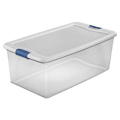 Storage Tote Clear/White Polypropylene