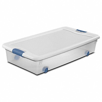 Storage Tote Clear/White Polypropylene