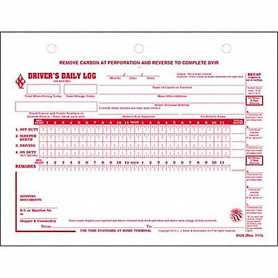 Drivers Daily Logbook With Carbon PK100