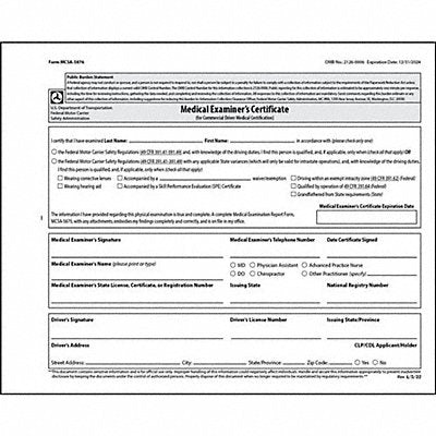 Medical Examination Certificate English