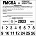 FMCSA Periodic Inspection Label PK10