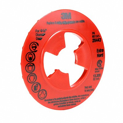 Disc Face Plate 4 in Dia Red Extra Hard